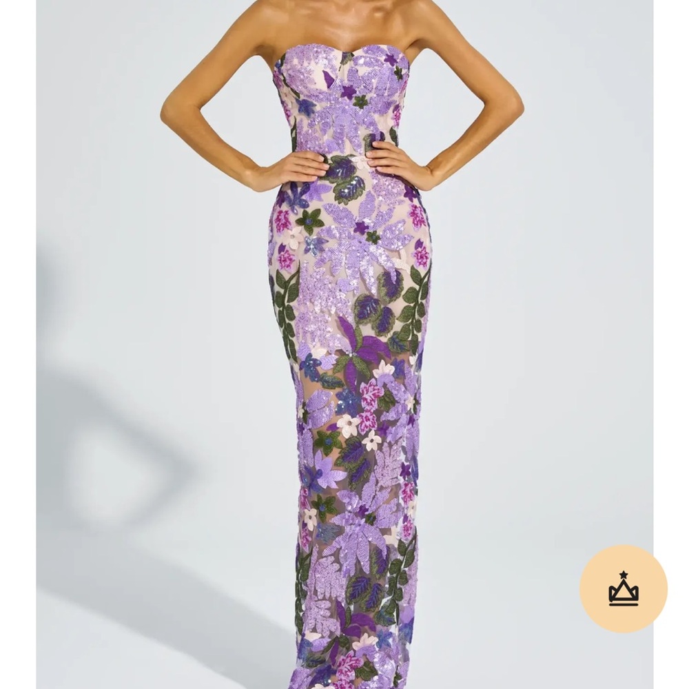 Elegant Strapless Floral Maxi Dress